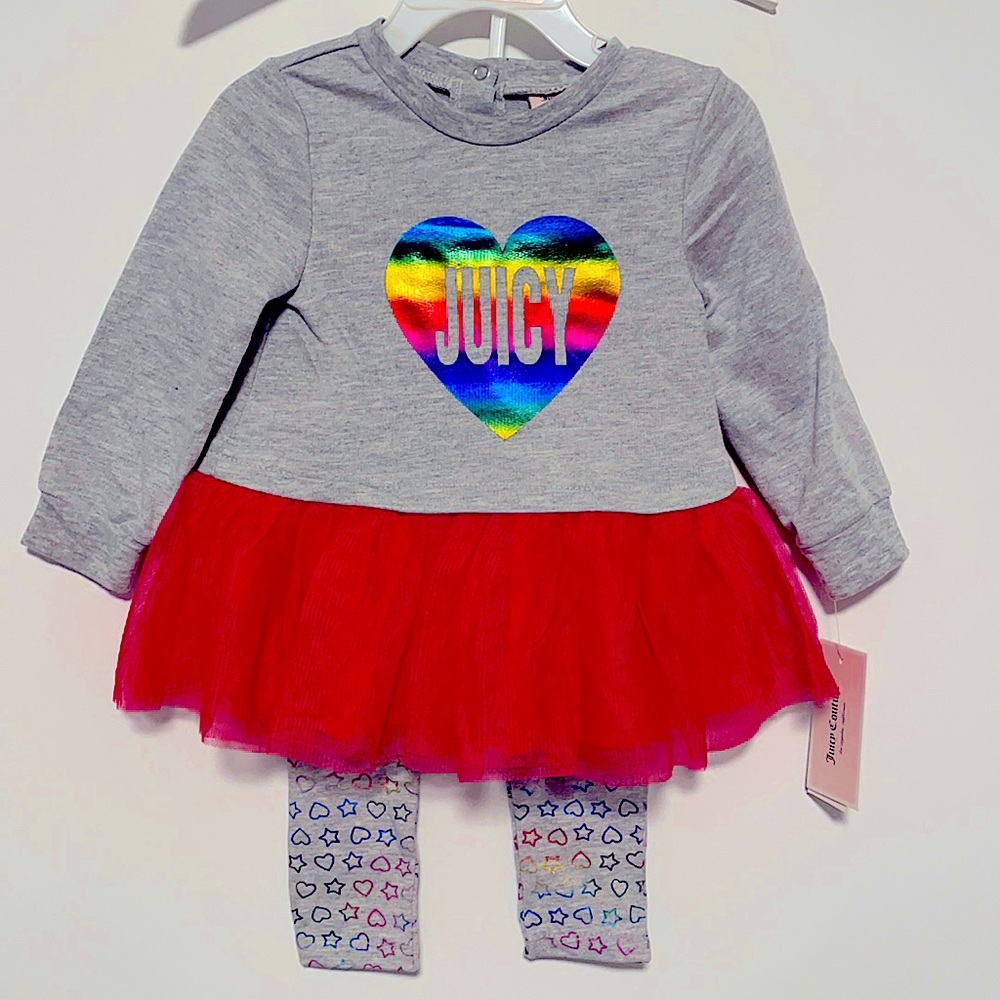Juicy couture 2 piece set rainbow and tulle sz 18m